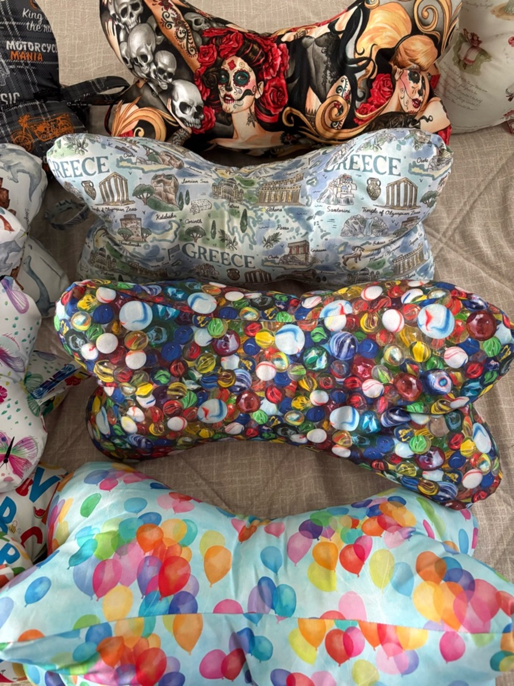 Multicolor Marbles Pattern Accent Pillow - Colorful Decorative Throw Multiple